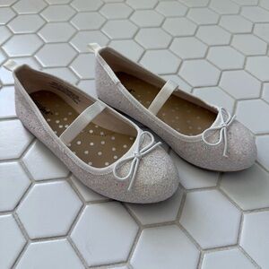 Sparkly White Kids Ballet Flats